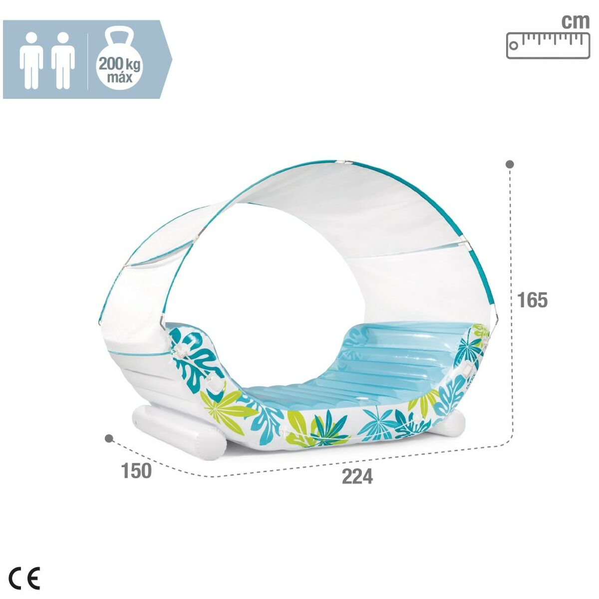 Luftmadras Intex 224 x 165 x 150 cm (2 enheder)